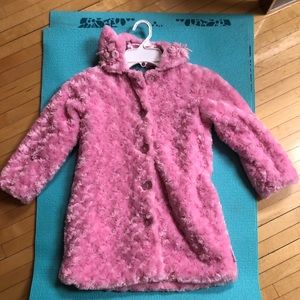 Girls pink fur jacket